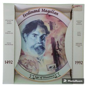 1492-1992 Ferdinand Magellan Quincentenary Age of Discovery Plate Hand Painted